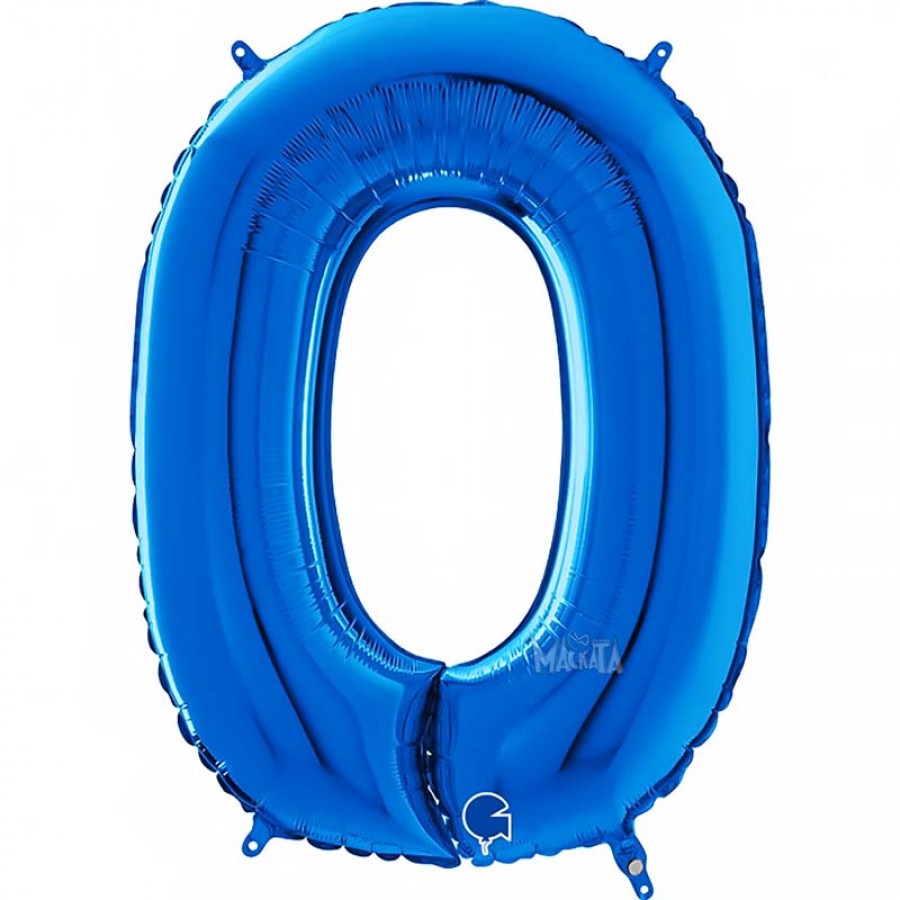 Фолиев балон цифра 0 - син цвят