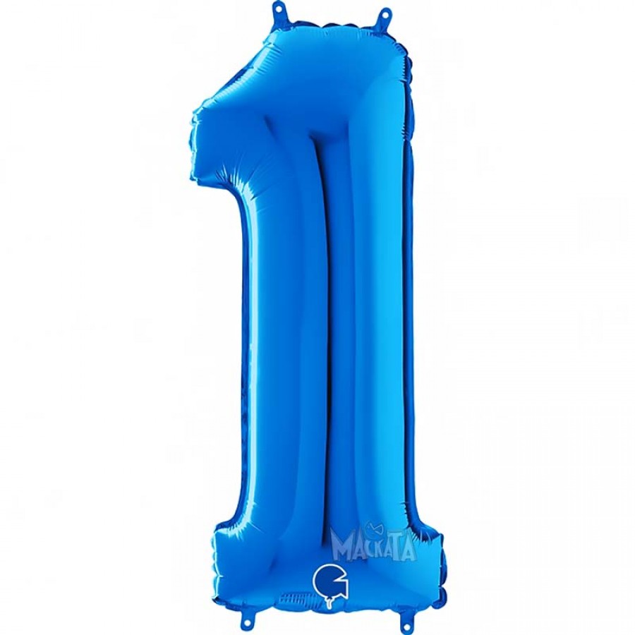 Фолиев балон цифра 1 - син цвят