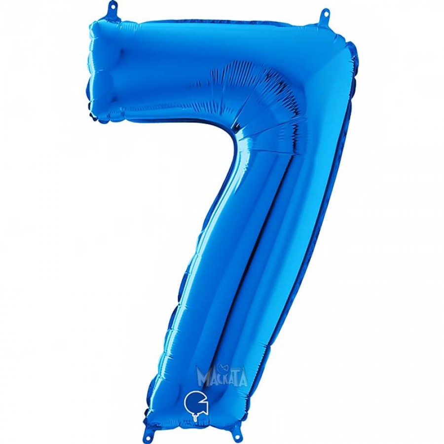 Фолиев балон цифра 7 - син цвят