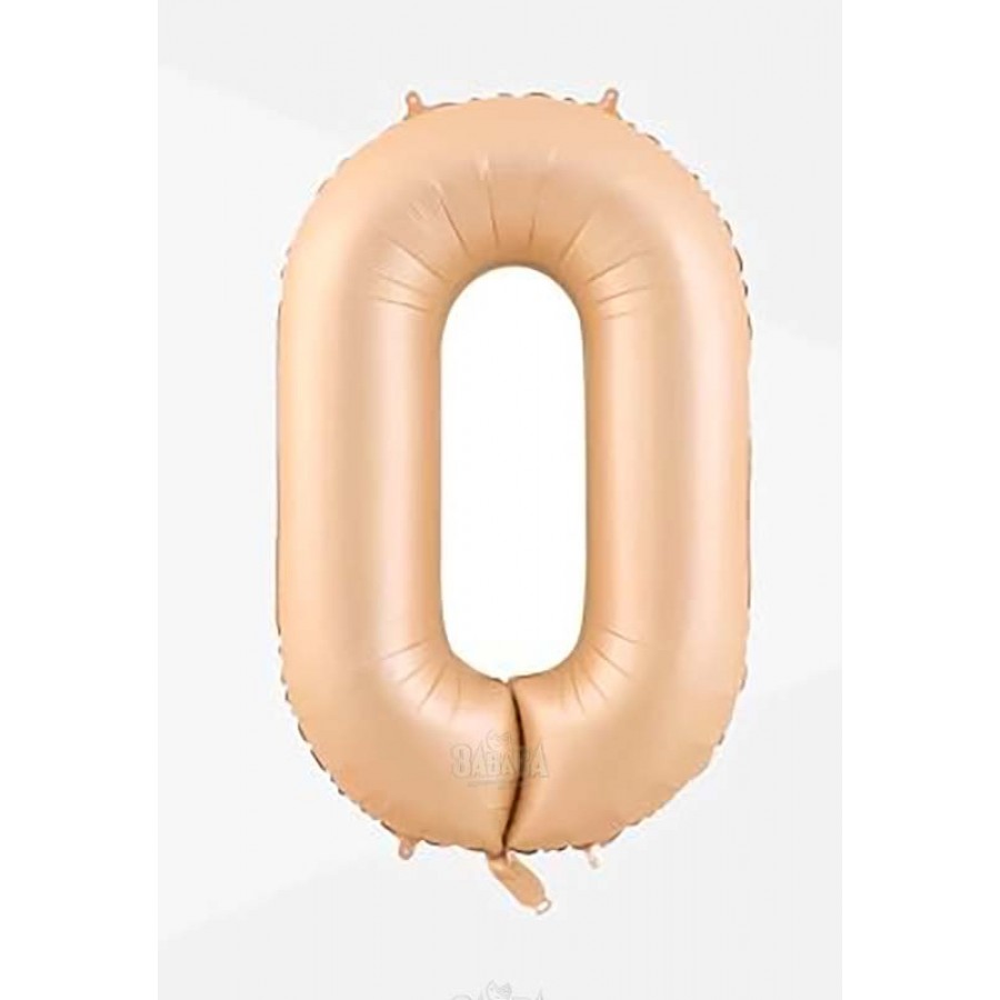 Фолиев балон  - цифра 0 в цвят карамел