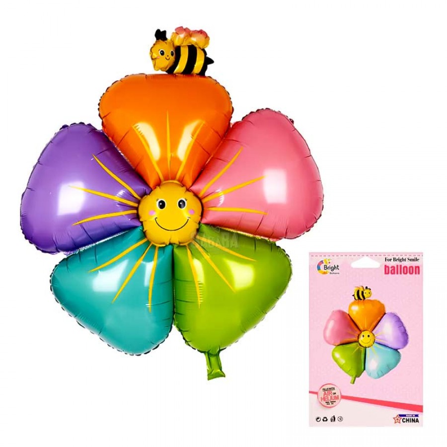 Фолиев балон - Цвете с пчеличка 55549