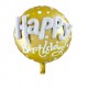 Фолиев кръгъл балон 3D - Happy Birthday 