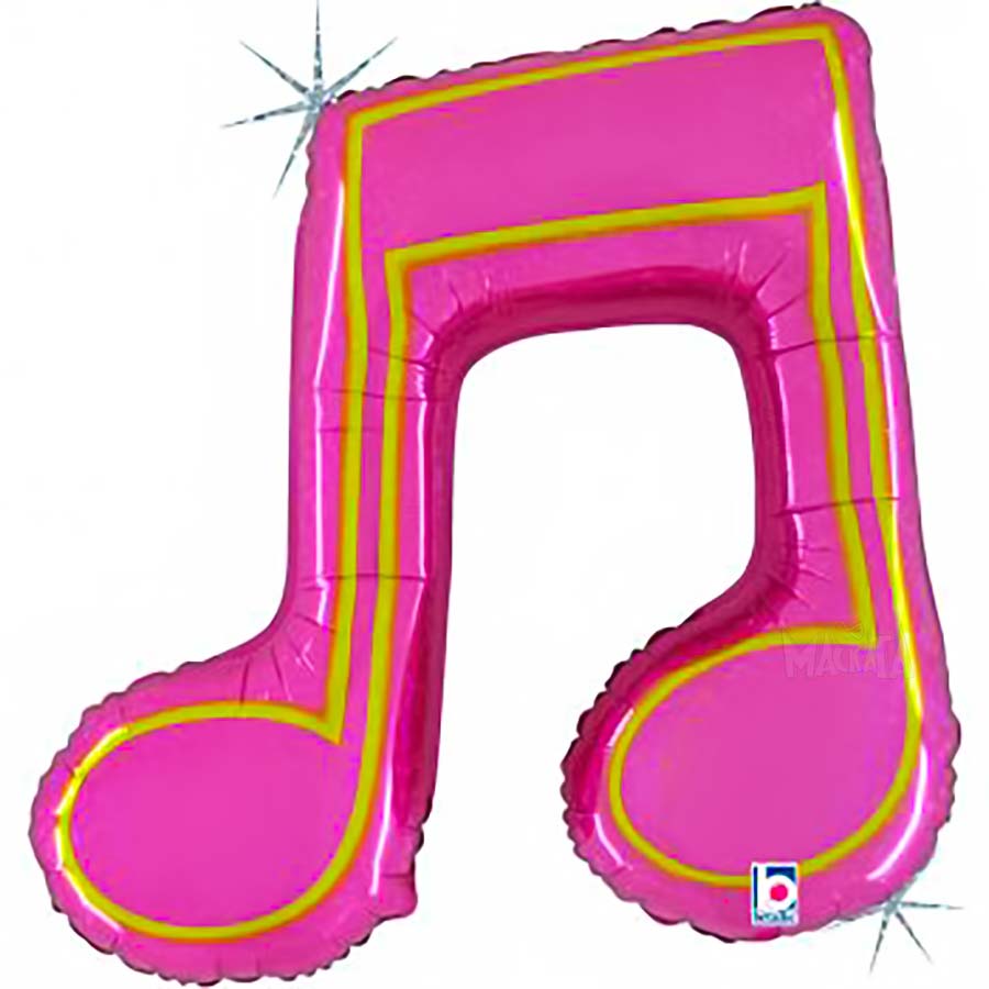 Фолиев балон - Музикална двойна нота в цвят циклама