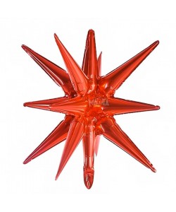 Фолиев балон 3D звезда в червен цвят