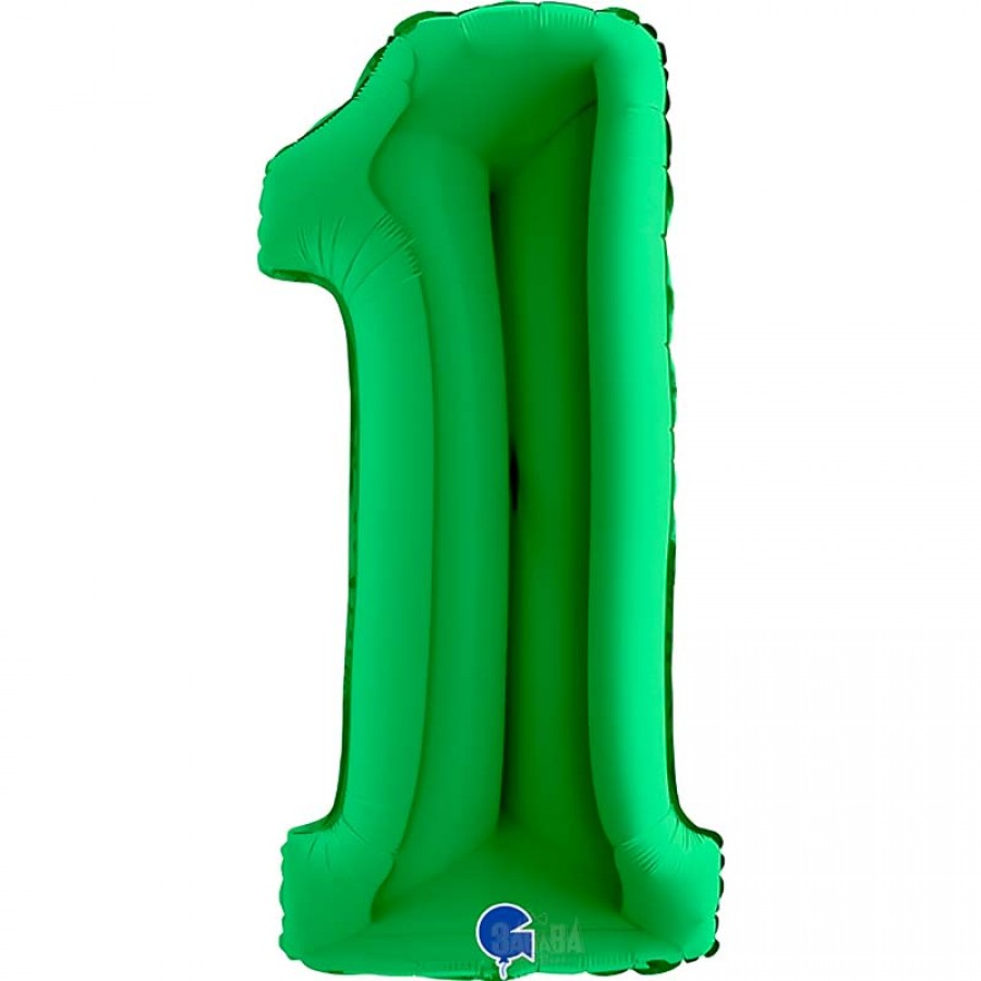 Фолиев балон цифра 1 в зелен цвят