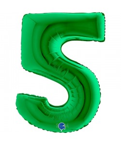 Фолиев балон цифра 5 в зелен цвят