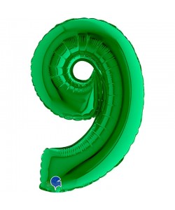 Фолиев балон цифра 9 в зелен цвят