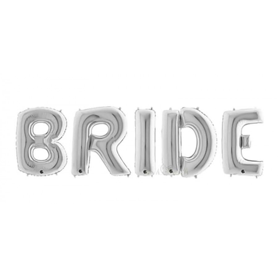 Фолиев надпис - BRIDE в сребърен цвят