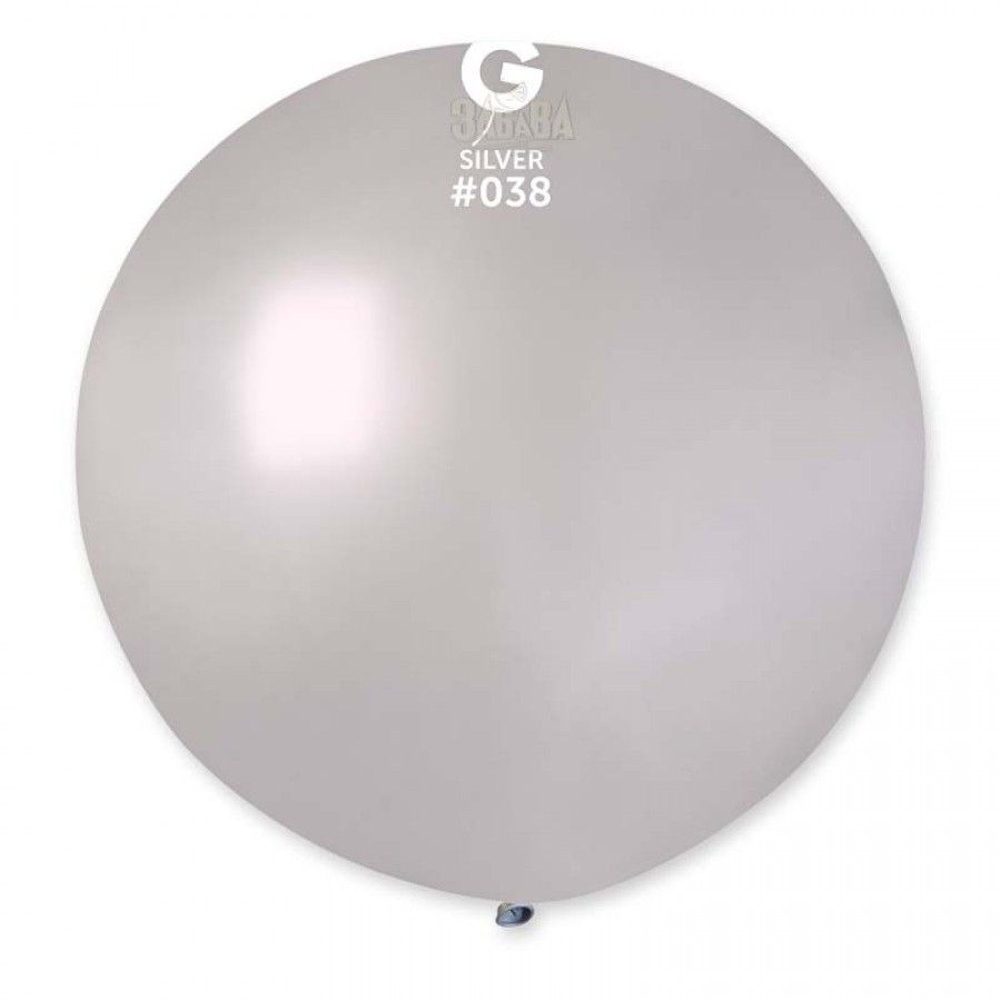 Балони гигант с металик ефект в сребърен цвят GM220