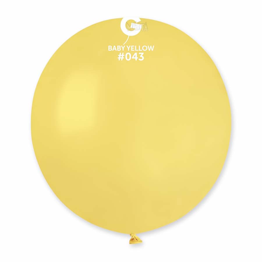 Пастелни балони гигант в цвят бебешко жълто  G150 - 5бр
