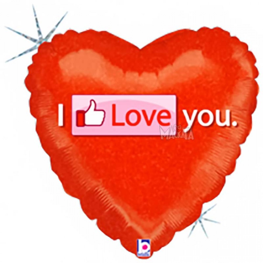 Фолиев балон сърце с надпис I Love You 004