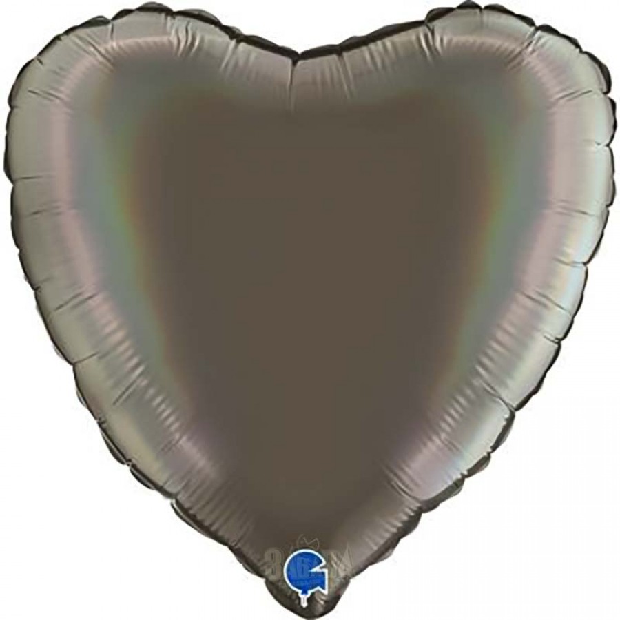 Фолиев балон сърце - Цвят Platinum Grey