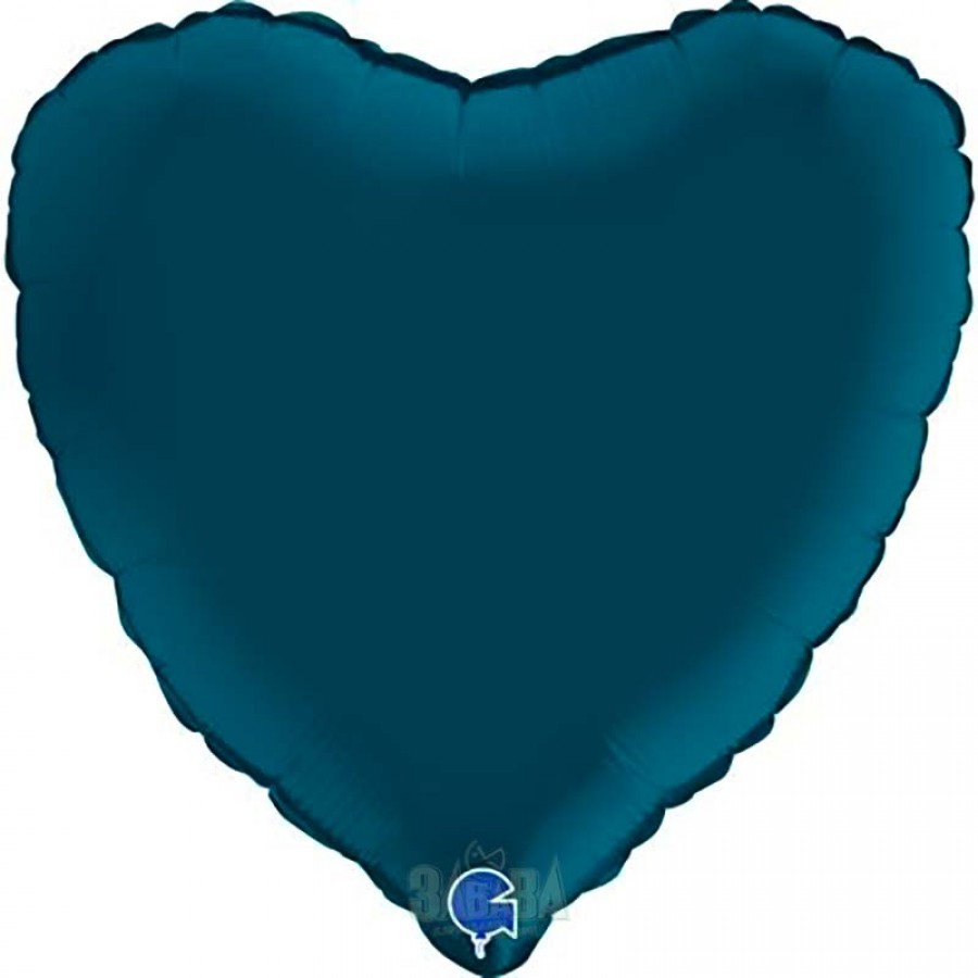 Фолиев балон сърце - Цвят петролено синьо