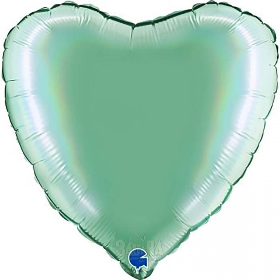 Фолиев балон сърце - Цвят Platinum Tiffany