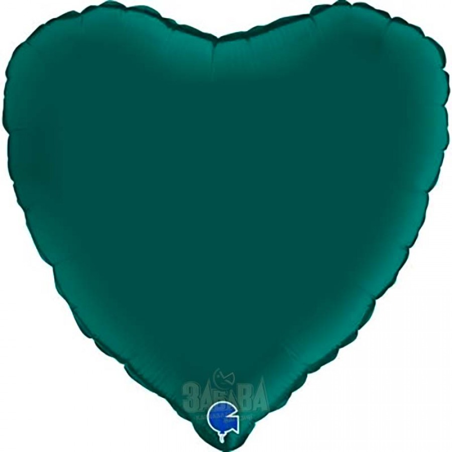 Фолиев балон сърце - Цвят изомрудено зелено