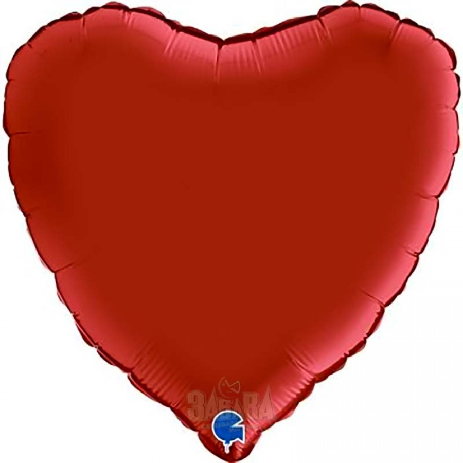 Фолиев балон сърце - Цвят Satin Rubin Red