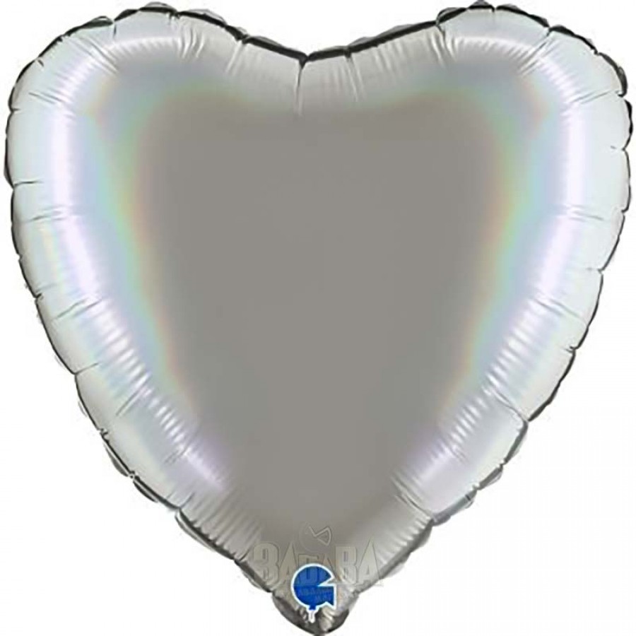 Фолиев балон сърце - Цвят Platinum Pure