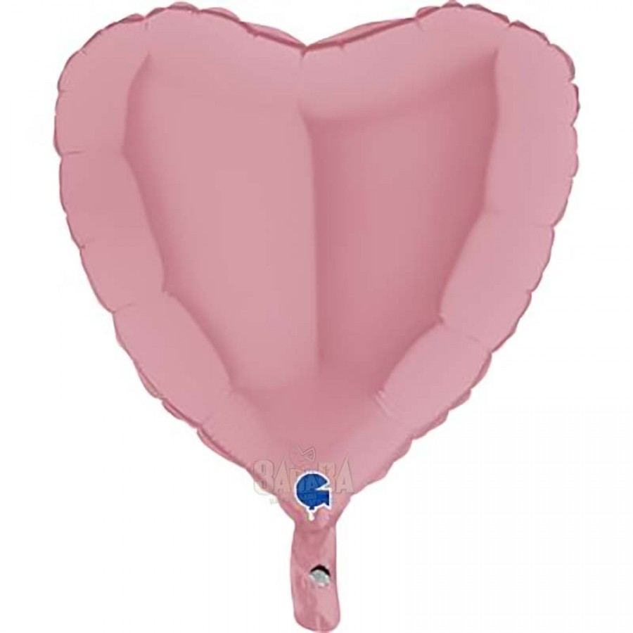 Фолиев балон сърце - Цвят светло розов пастел
