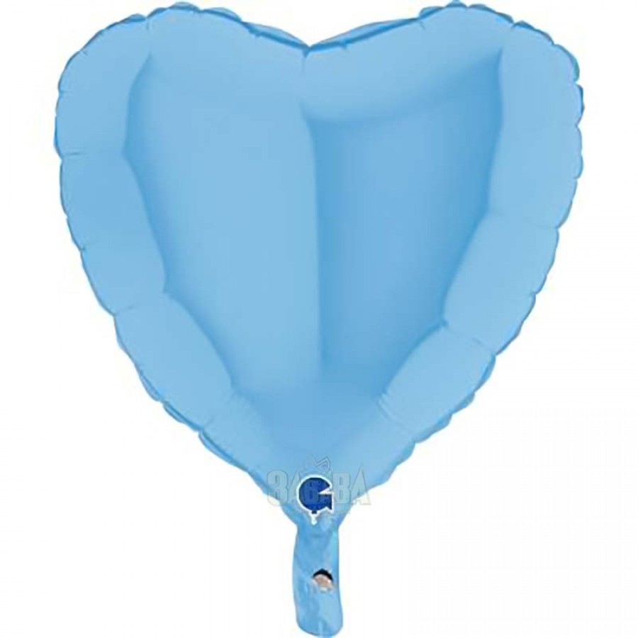 Фолиев балон сърце - Цвят светло син пастел