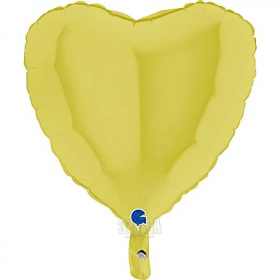 Фолиев балон сърце - Цвят жълт пастел