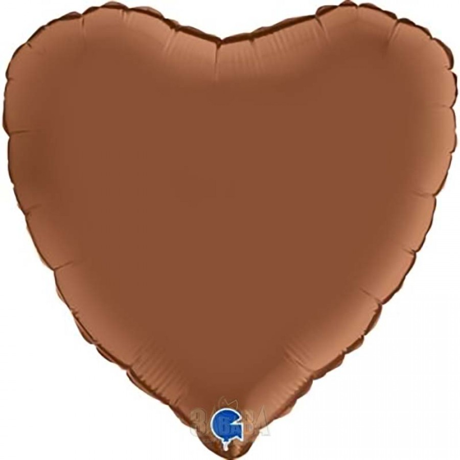 Фолиев балон сърце - Цвят сатен шоколад