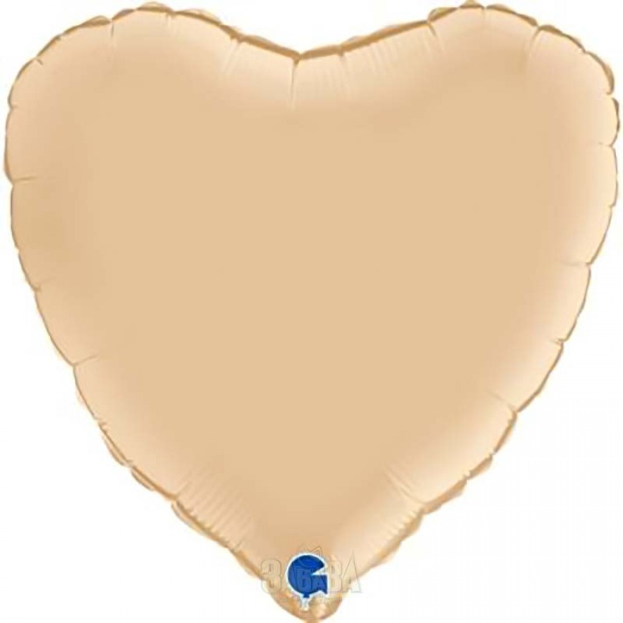 Фолиев балон сърце - Цвят сатен крем