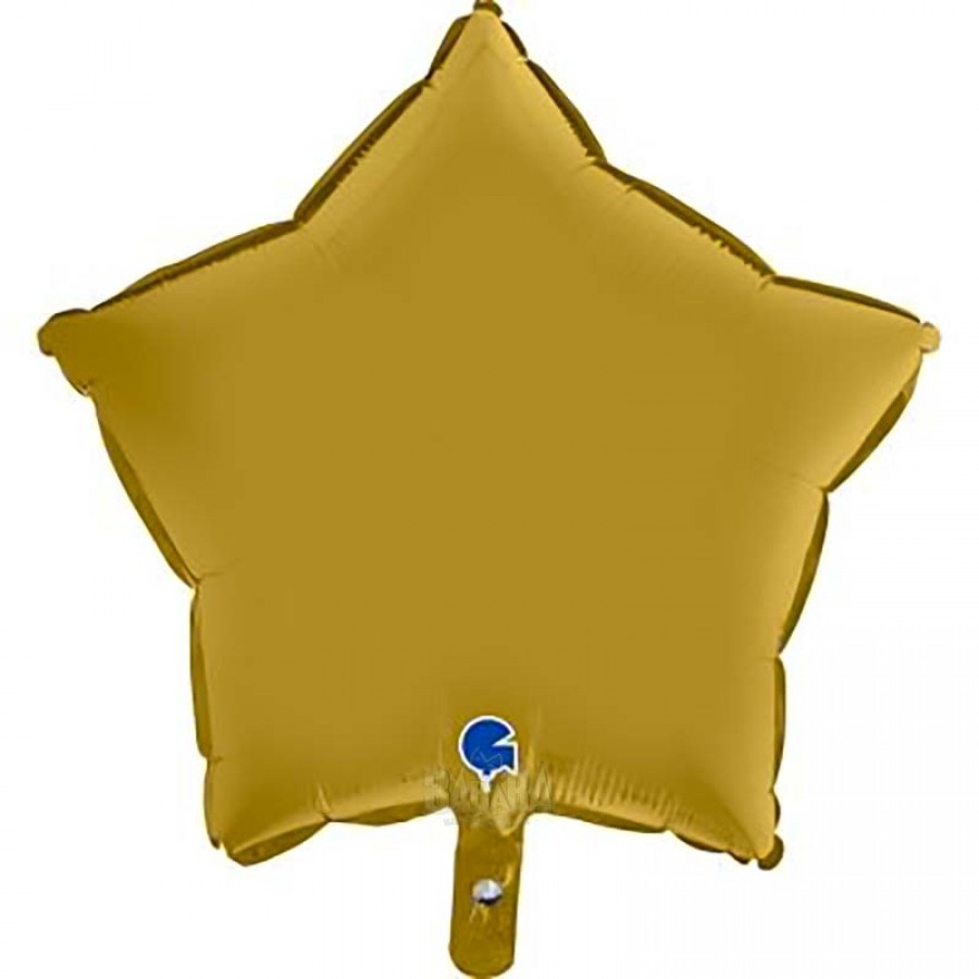 Фолиев балон звезда - Цвят златен сатен