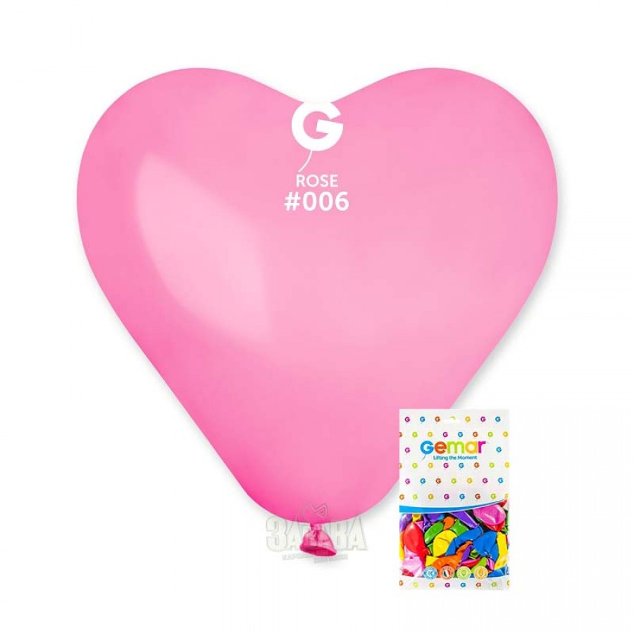 Пакет розови балони сърца 16см 100бр