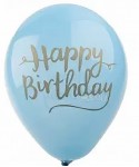 Балони с щампа - Happy Birthday в син цвят 5бр