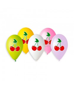 Балони с щампа - Черешки 5бр