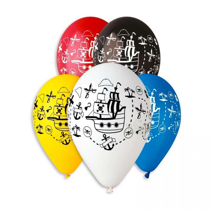 Балони с щампа - Пиратски кораби 5бр