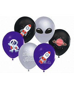 Балони с щампа - Космос 5бр