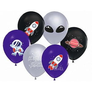 Балони с щампа - Космос 5бр