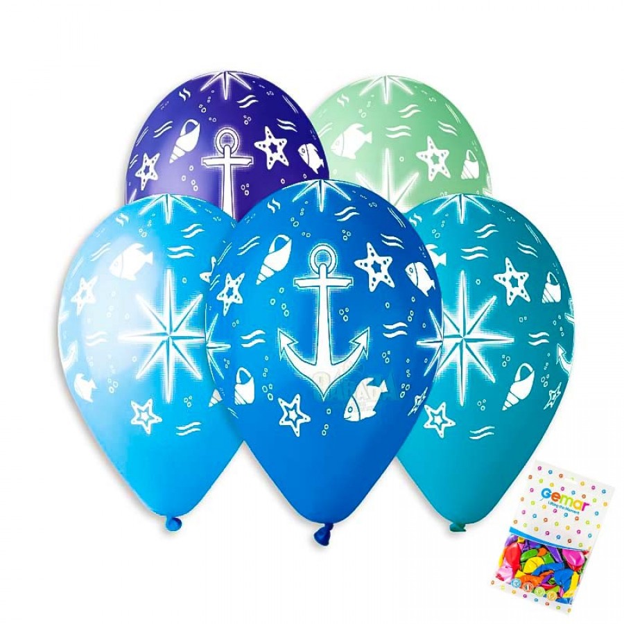 Пакет балони с щампа - Морско дъно #615 100бр