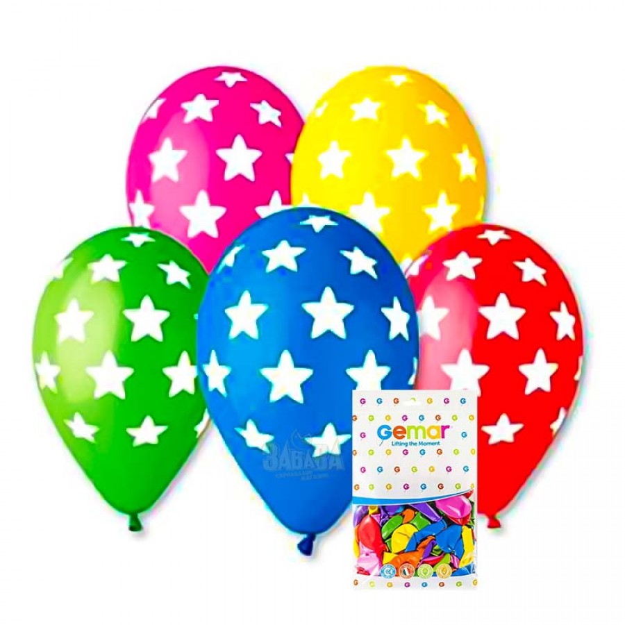 Пакет балони с щампа - Звезди #199 100бр