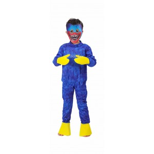 Детски карнавален костюм - Huggy Wuggy в син цвят