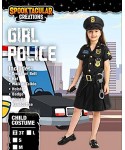 Карнавален детски полицейски костюм за момиче в черен цвят