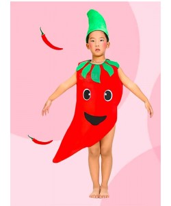 Карнавален детски костюм на зеленчук - Червена чушка