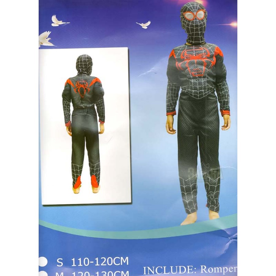 Луксозен карнавален детски костюм на черен Спайдърмен
