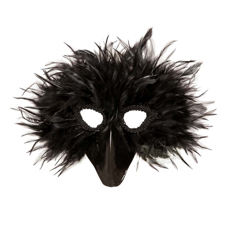 Карнавална маска с пера за гарга 00580