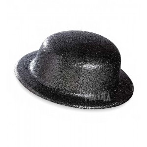 Карнавална шапка - бомбе в черен цвят 28043