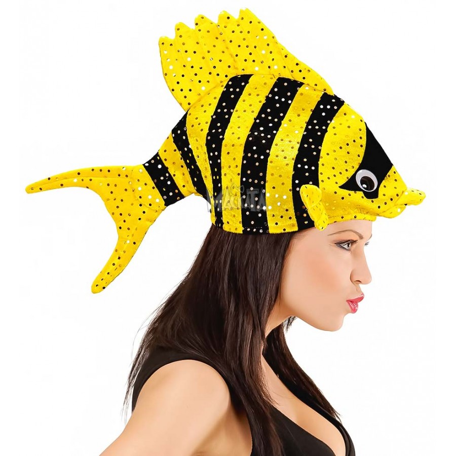 Карнавална шапка - Жълта тропическа рибка 01091