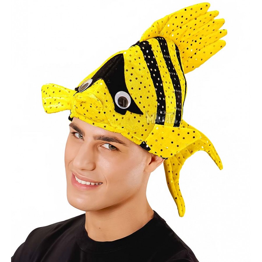 Карнавална шапка - Жълта тропическа рибка 01091