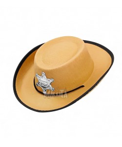 Карнавална детска шапка за шериф в светлокафяв цвят 37714