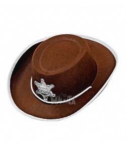 Карнавална детска шапка за шериф в тъмнокафяв цвят 37713