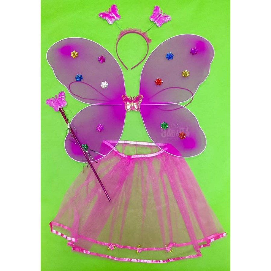 Карнавален комплект за пеперуда в цвят циклама