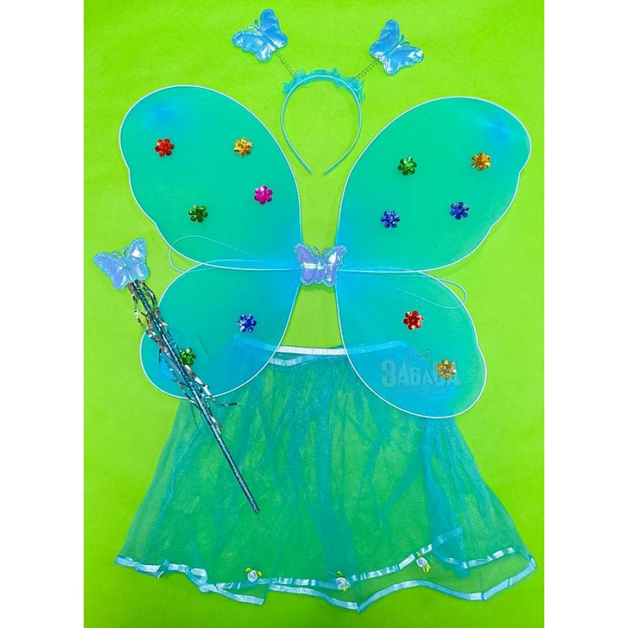 Карнавален комплект за пеперуда в син цвят