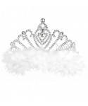 Карнавална корона с бяло марабу 88662