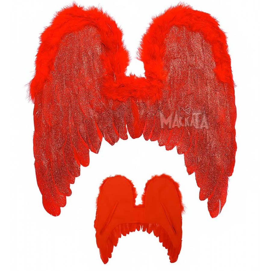 Карнавални червени дяволски крила 01199