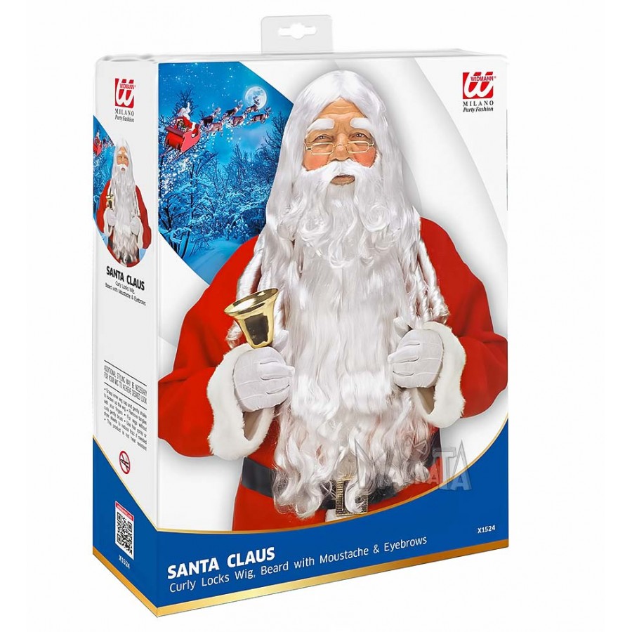Перука с брада и вежди за Дядо Коледа X1524